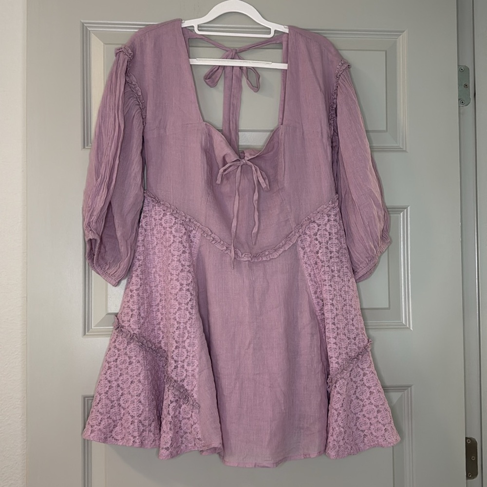 FREE PEOPLE Boho Dress with Lace Accents